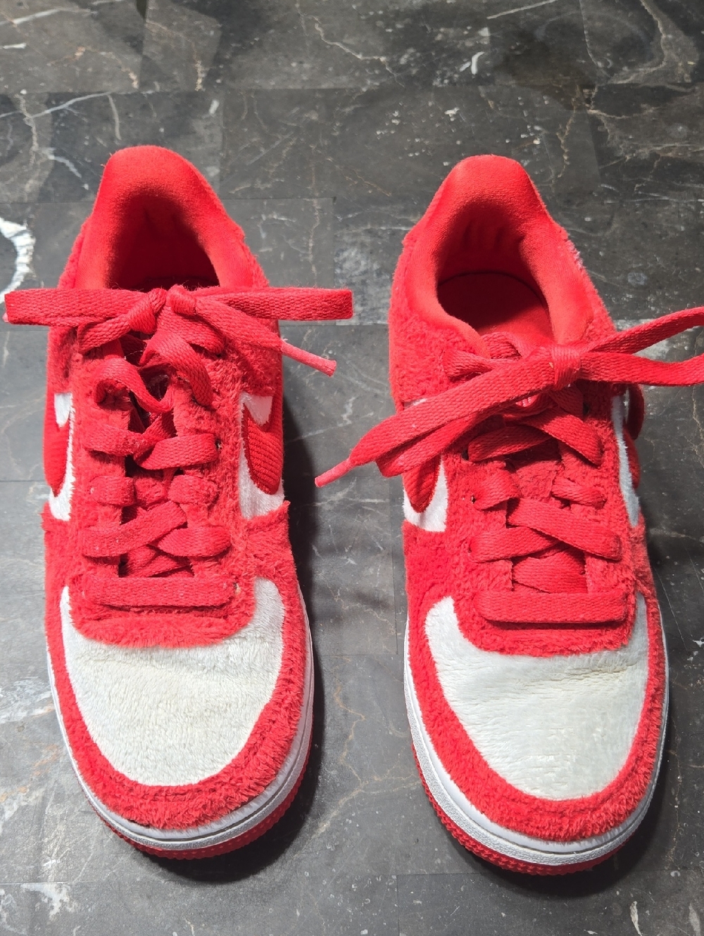 Nike Kids Red and White Lace-Up Sneakers Minimal Wear!